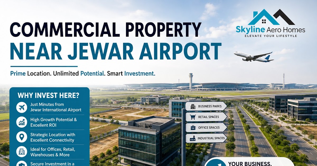 Commercial Property Near Jewar Airport – Smart Business Growth & High ROI | Skyline Aero Homes