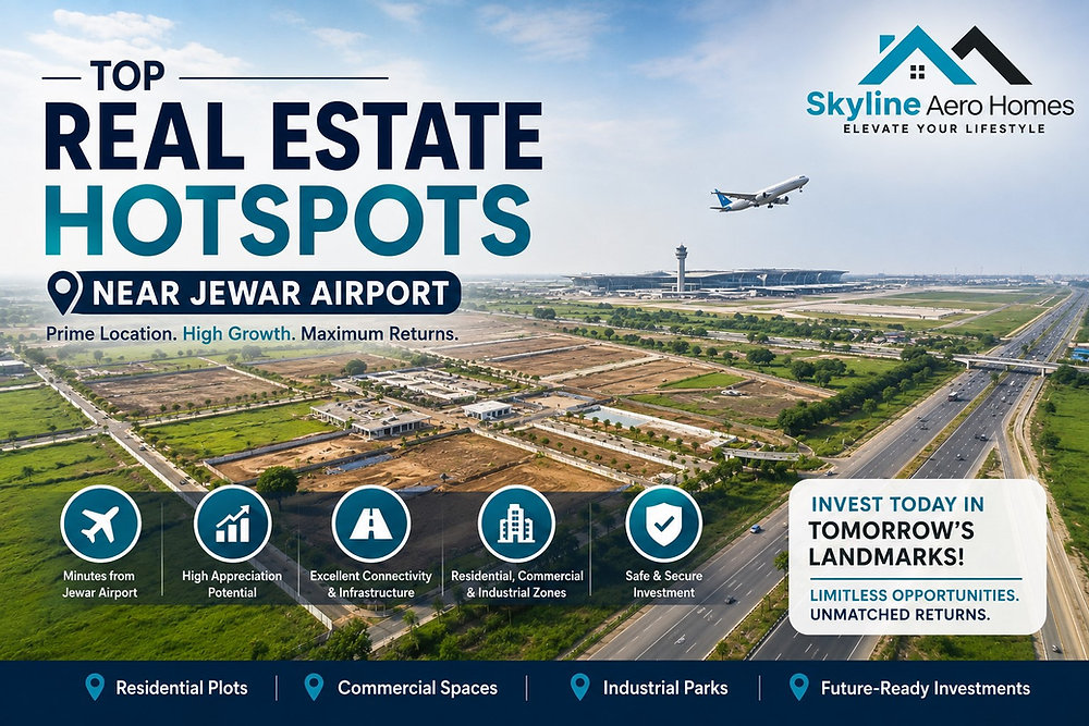 Top Real Estate Hotspots Near Jewar Airport – Residential & Commercial Growth Opportunities