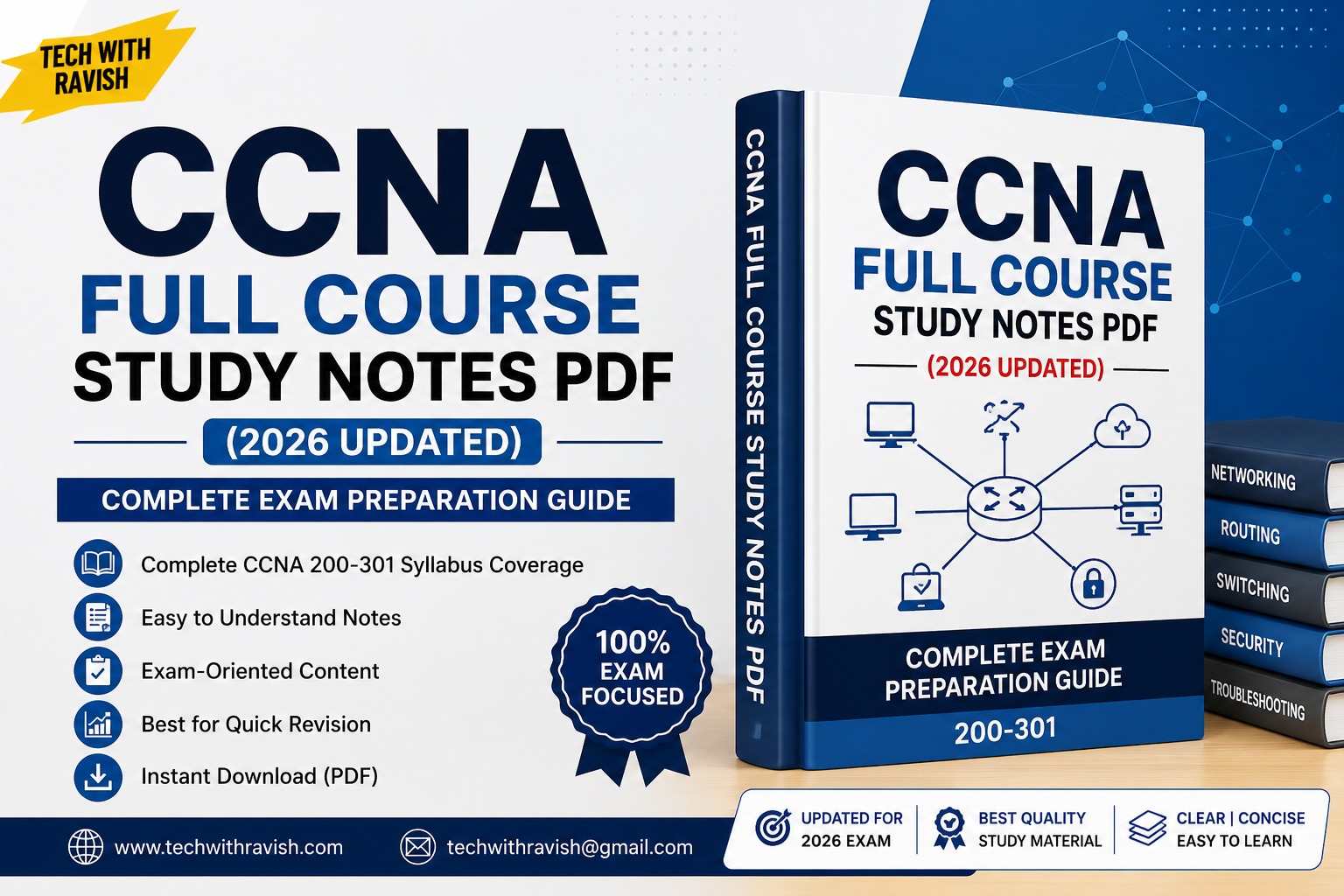CCNA Full Course Study Notes PDF (2026 Updated) – Complete Exam Preparation Guide