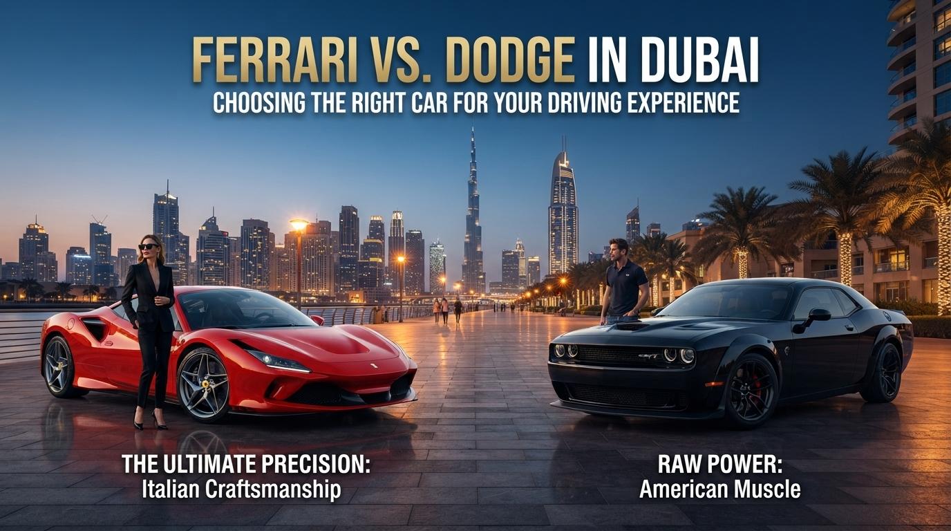 Ferrari vs. Dodge in Dubai: Choosing the Right Car for Your Driving...