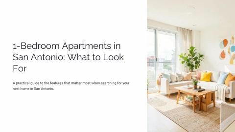 1 Bedroom Apartments in San Antonio: Important Features to Look For